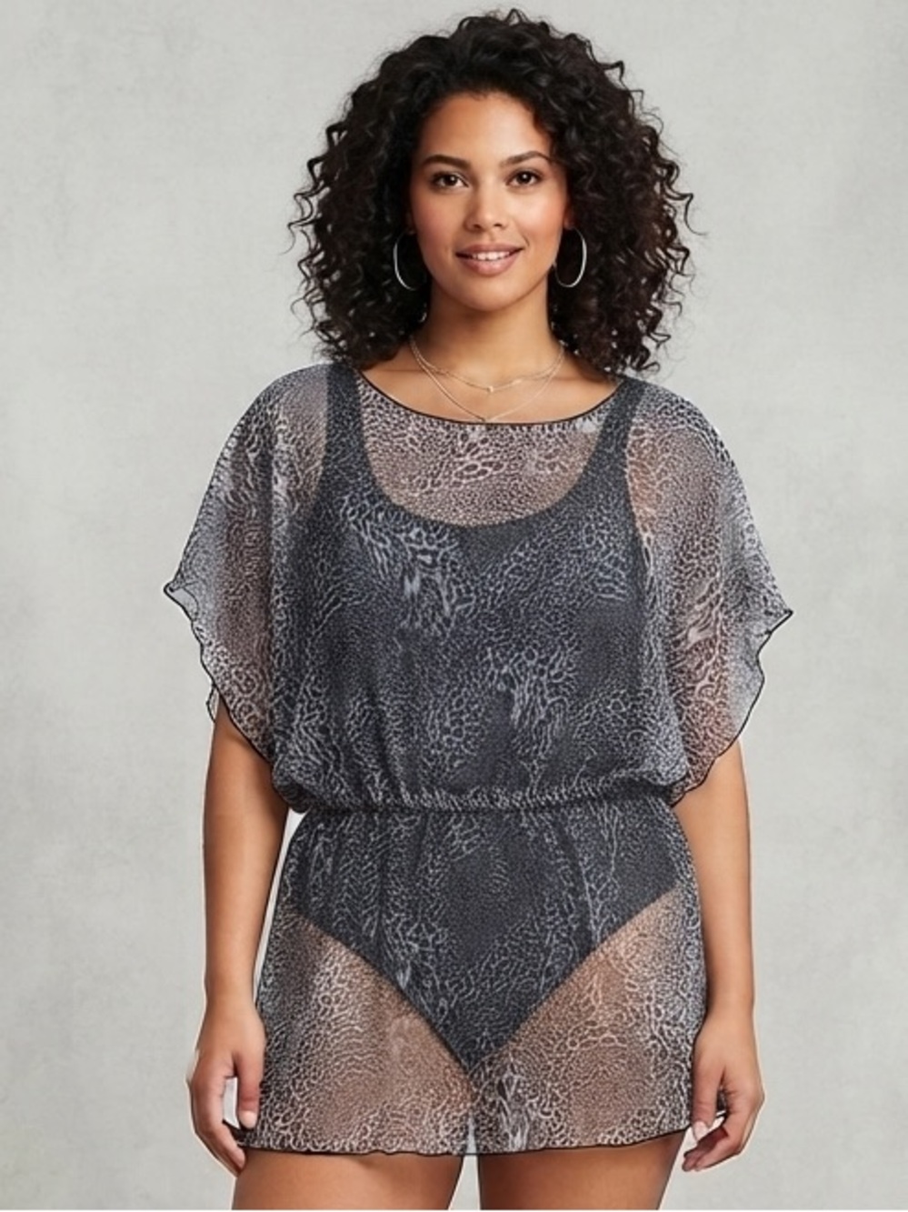 Miken Animal Print Swim Cover Up